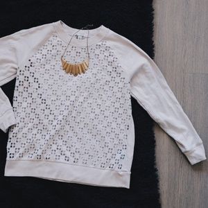 Gap Cream Eyelet Sweater